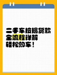 二手车贷款流程详解：从咨询到提车，5个步骤轻松搞定